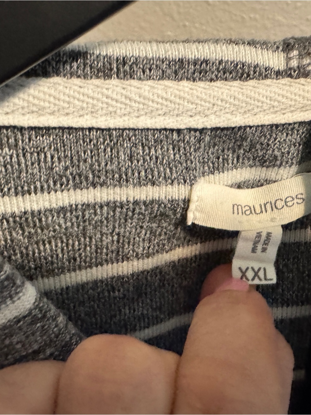 Maurices Women’s Gray and White Striped Zip-Up Hoodie - Picture 3 of 5